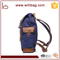 Mochila de cuero para hombre Mochila escolar de lona para hombre